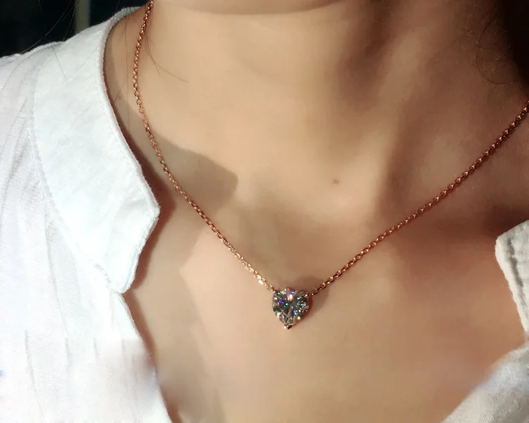 MOONROCY сердечко серебряного цвета кристалл чокер с подвеской циркония ожерелье для женщин Прямая поставка женские ювелирные изделия оптом подарок