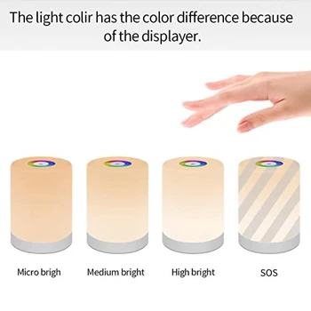 

LED Touch Control Night Light Smart Bedroom Bedside Table Lamp Dimmable Color Change Rechargeable Smart Home Lighting Xmas Gift