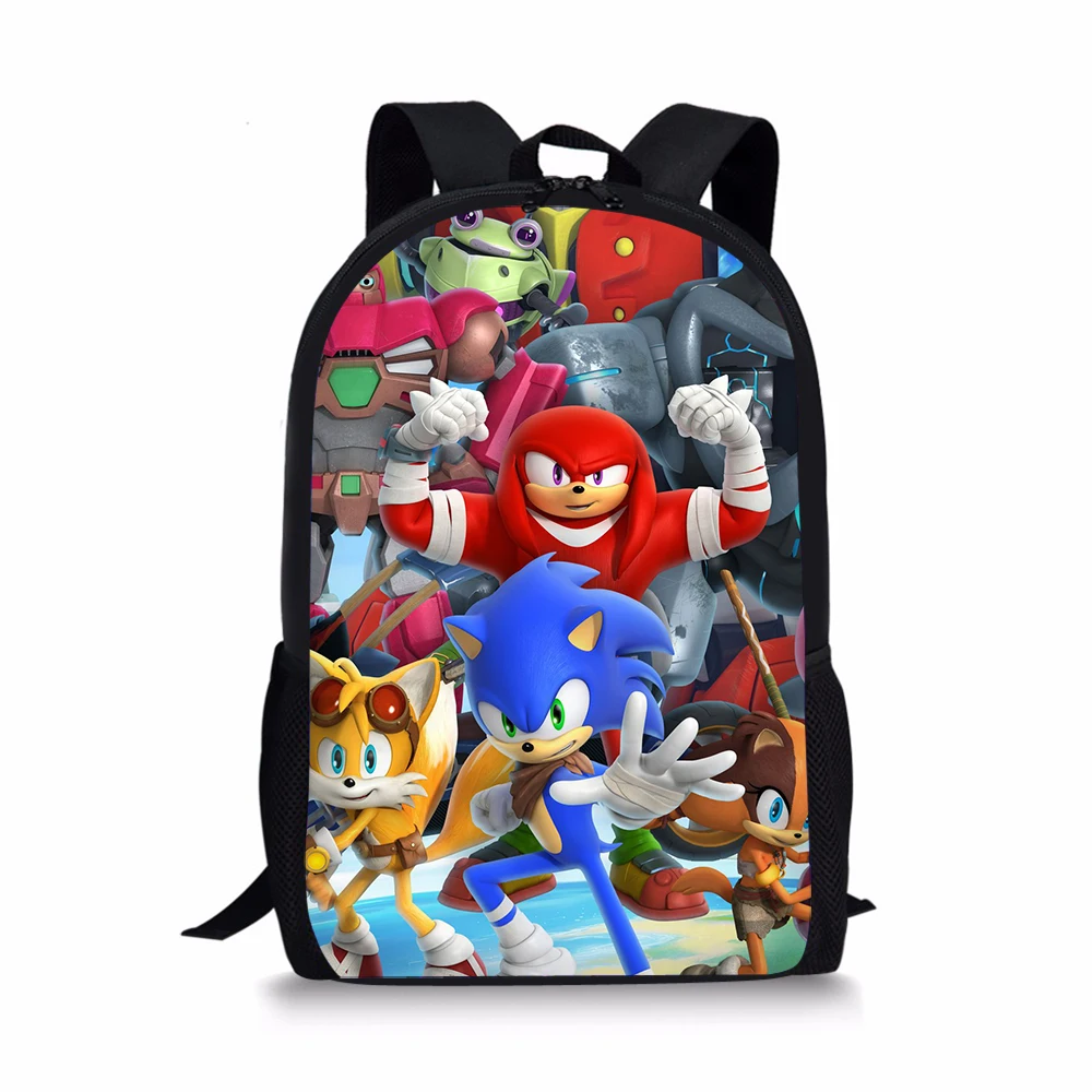 Детские школьные сумки 3 шт./компл. студентов Sonic зубная щётка бум рюкзак с принтом для мальчиков и девочек, одежда для детей, школьная рюкзак распылитель ранцевого типа для с Прямая поставка по индивидуальному заказу - Цвет: CDGX2061C