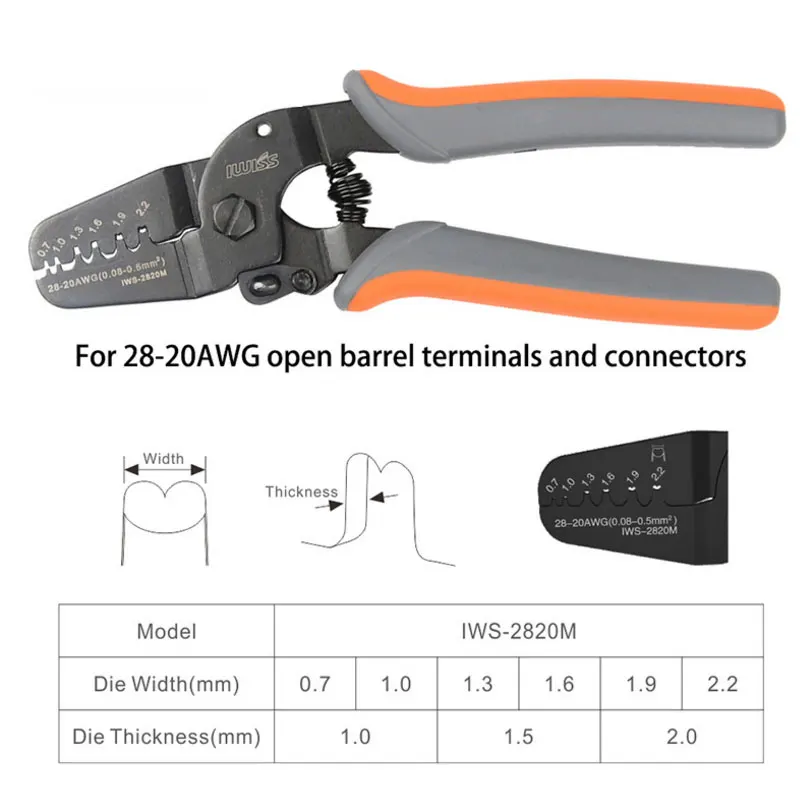IWS 2820 щипцы плоскогубцы IWISS мини микро открыть баррель Запчасти для прессовочной