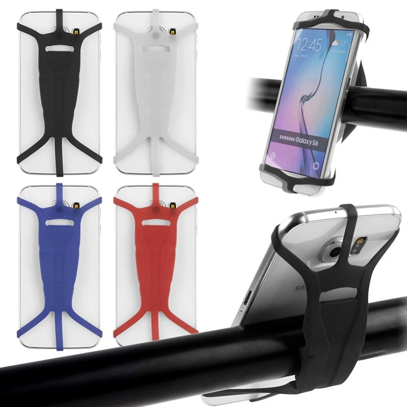 Universal Bicycle Silicone Strap Handlebar Fixed Strap MTB Portable Non-slip Phone Holder Flashlight Bracket Bike Accessories