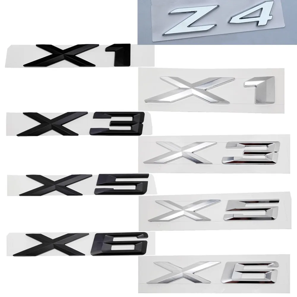 

Letter Number Emblem 3D Car Styling ABS Plastic Silver Black Badge Rear Trunk Model Name Badge For BMW X1 X3 X5 X6 Z4