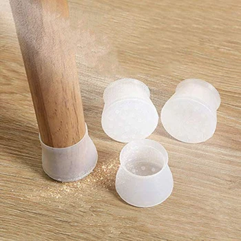 

1 Set of 50 Sheets of White Silicone Table and Chair Foot Cover Non-Slip Table Foot Mat Table Leg Protection Cover