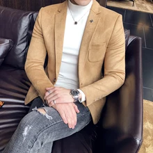 Замшевый пиджак мужской роскошный однобортный спортивные пиджаки для выпускного Мужчины высокого качества Slim Fit повседневные вечерние Мужской Блейзер плюс размер 4xl