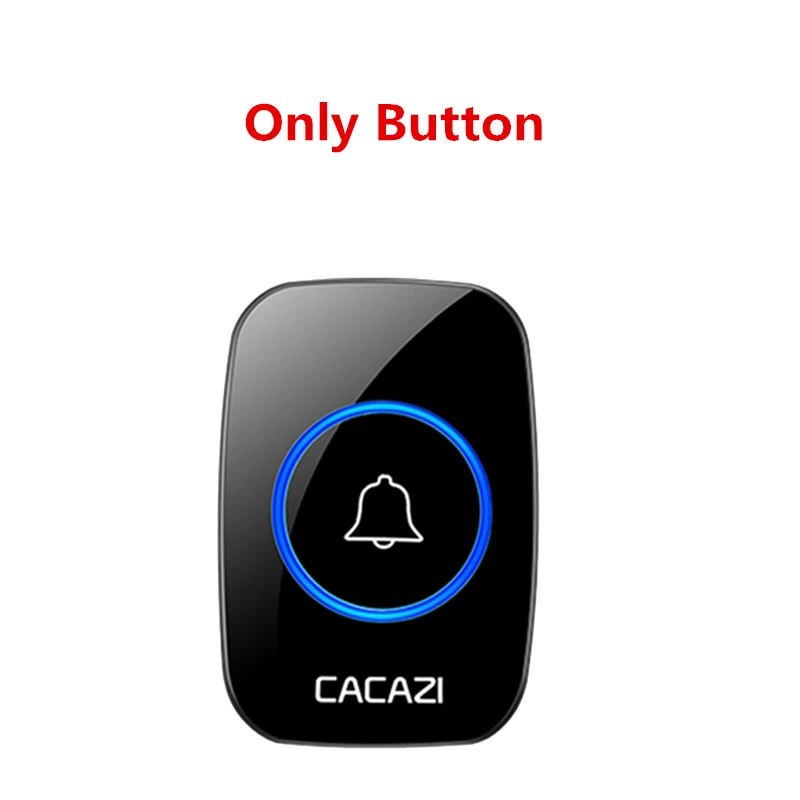 CACAZI Wireless Doorbell DC Battery-operated 300M Remote Battery Call Ring 1 2 3 Button 1 2 3 Receiver Door Bell A10 Black door phone system Door Intercom Systems