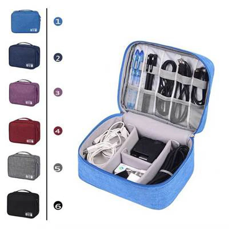 

Large-capacity Case Earphone Wire Storage Organizer Box Data Line Cables Container Headphone Protective Zipper Box Containers
