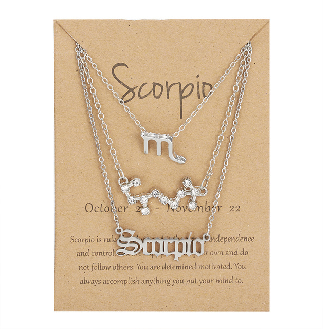 12 Constellation Pendant Necklaces Couple Lover Fashion Cardboard Star Zodiac Sign Charm Pisces Necklace Jewelry Gifts