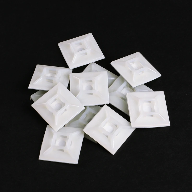 100Pcs Self Adhesive Stick-on Mounts For Cable Ties / Routing Looms Wire & Cable Base Clamps Clip