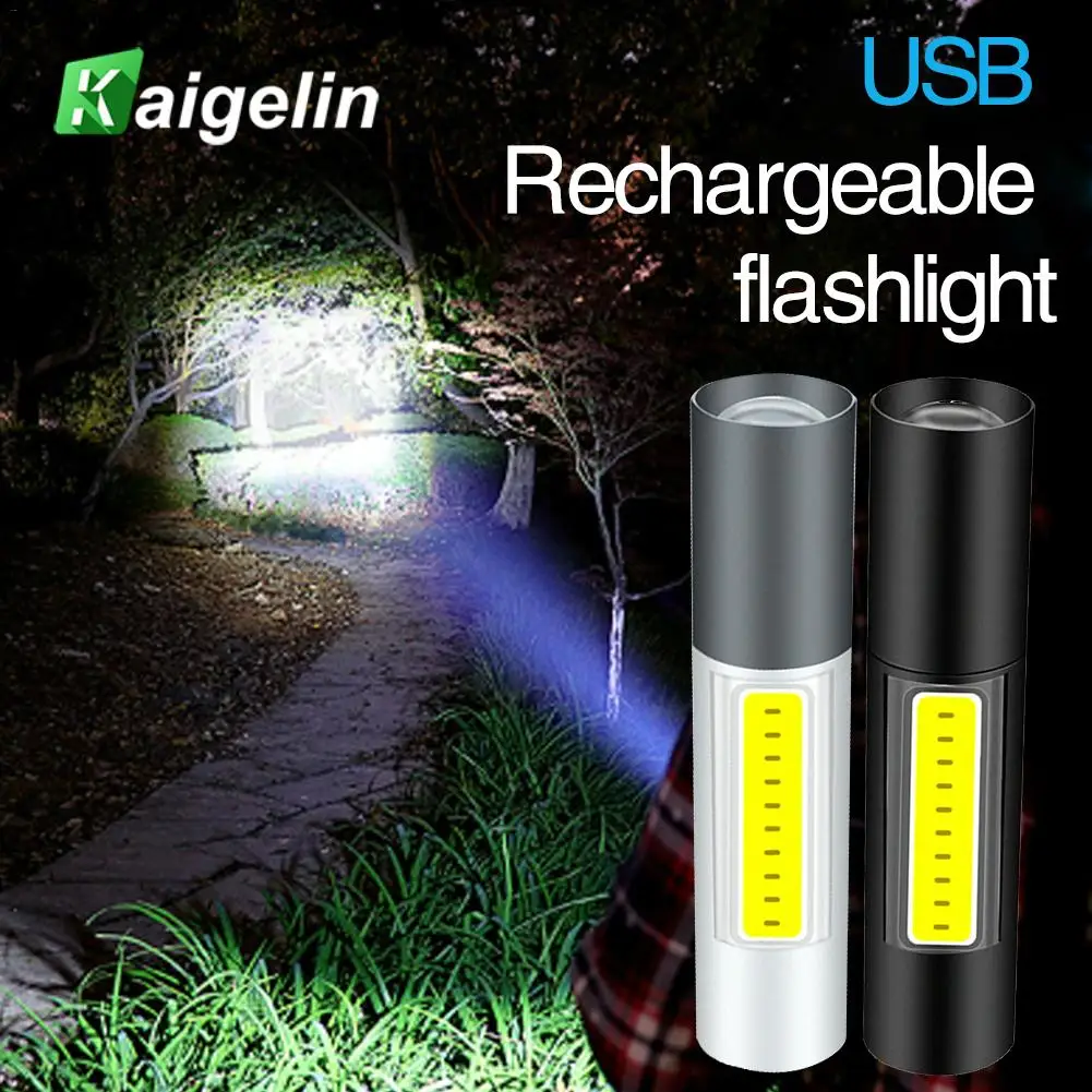 Портативный водонепроницаемый XPE+ светодиодный магнитный фонарик мини USB Перезаряжаемый масштабируемый фонарик боковой COB свет для кемпинга