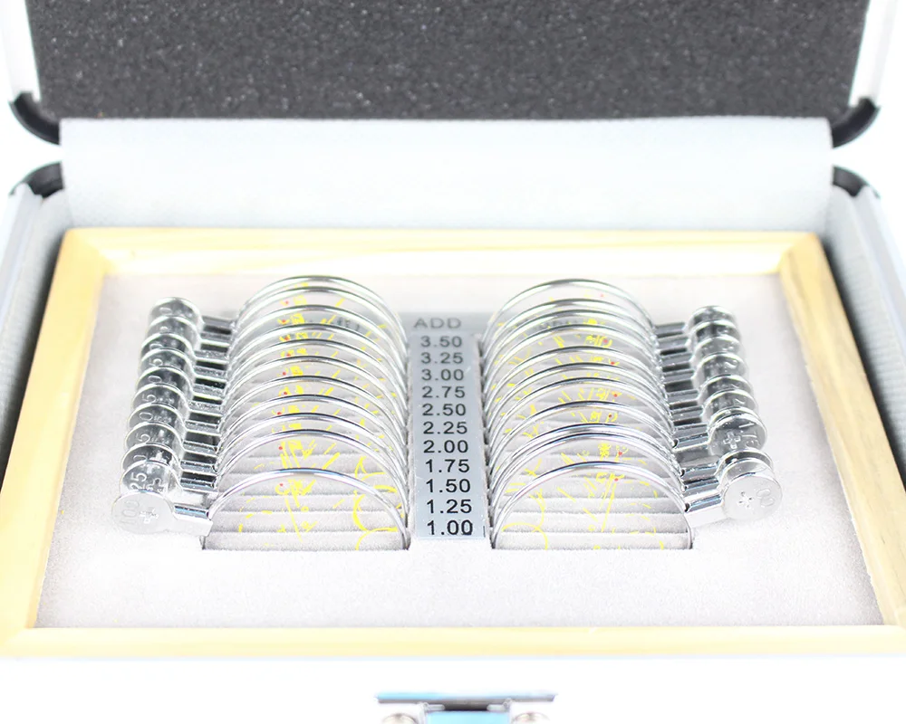22 pcs Opthalmic Progressive Trial Lens Set Optical Trial Case
