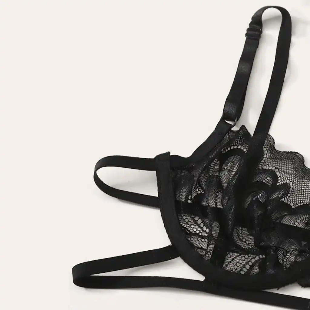 sexy lingerie bra set women sexy lace black slin