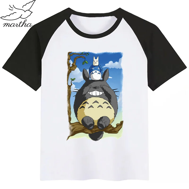 Totoro/Новинка Летняя детская футболка с принтом Футболка короткими рукавами и