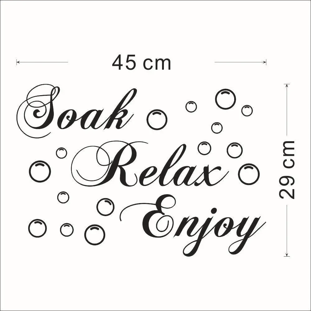 Foreign Trade Hot Selling Soak Relax Enjoy English Bedroom Living Room Decorative Wall Stickers Word Stick Mural Paper 1148