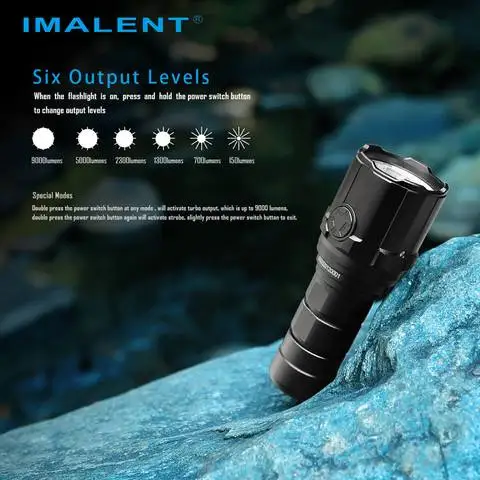 Bateria para Caça Busca e Resgate Lanterna por 21700 Imalent Power Lanterna 9000 Lumens Tipo-c Usb Recarregável R30c Led 8 Imalent r30c power led lanterna 9000 lumens