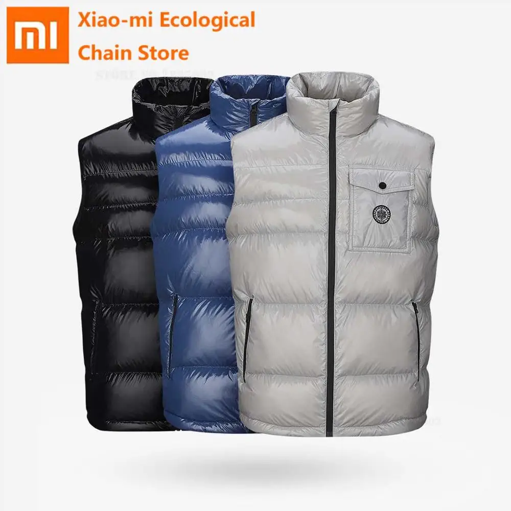 

Xiaomi ULEEMARK Men's Lightweight Down Vest 90% White Duck Down 5+cm Fluffiness Korean version Trend Warm Waterproof Down vest