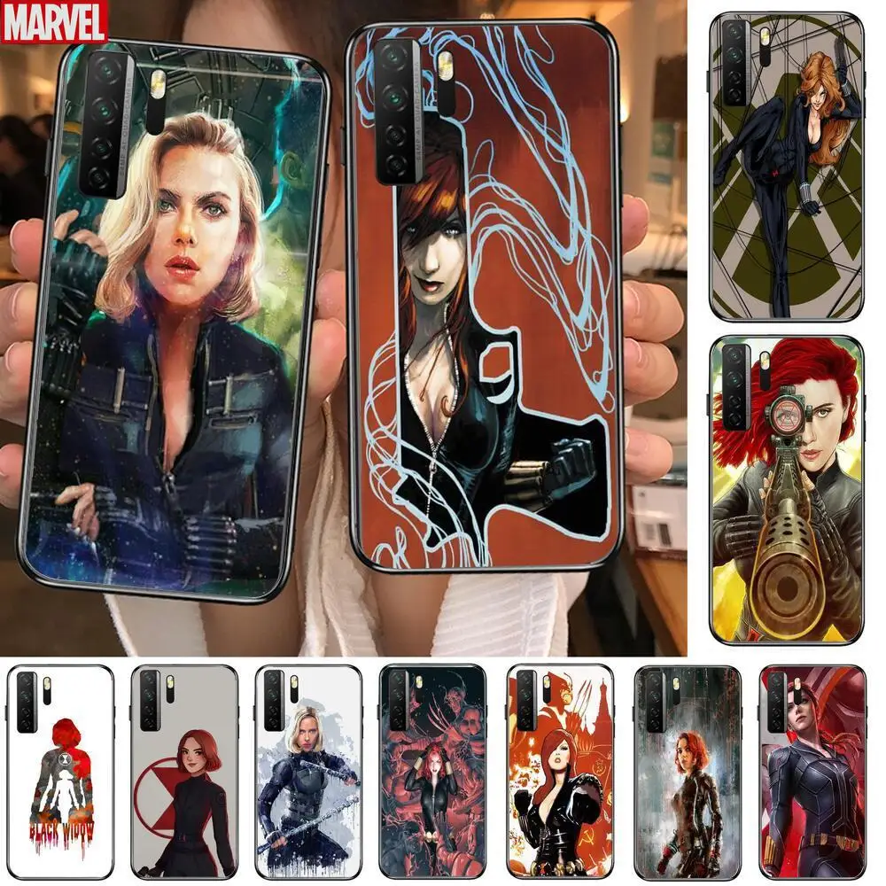 Мягкий чехол с рисунком черной вдовы для Huawei Nova 8 7 6 SE 5T 7i 5i 5Z 5 4 4E 3 3i 3E 2i Pro, чехлы для телефонов