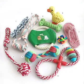 

11 Pcs Dog Cotton Rope Chewing Toys for Aggressive Chewers Dental Health Pet Indestructible Reduce Anxiety Best Teething