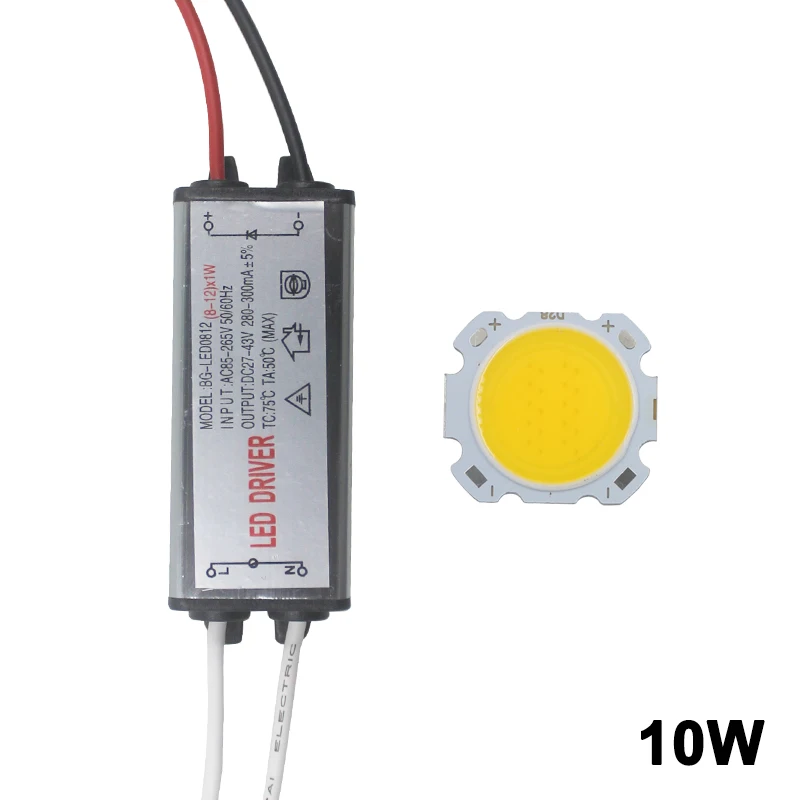 10W 3-12 Вт светодиодный COB лампа из Бисера Холодный/теплый белый водонепроницаемый привод AC85-265V привод питание освещение адаптер 280-300mA для потолочного светильника - Испускаемый цвет: 10W