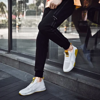 

black knitting Breathable Sneakers Fashion luxury walking shoe sport snaeakers spring mesh hombre breathable casual Casual mens