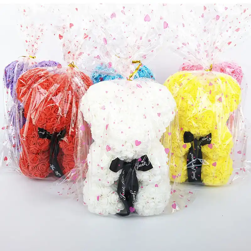 artificial rose teddy bear