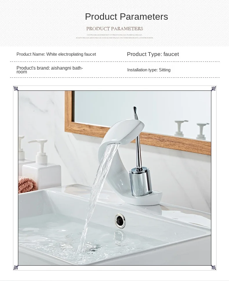 Description Picture 5 of itemCreative Basin Faucet Electroplating Faucet Yabai Bathroom Bathroom Cabinet Faucet Hot and Cold Mixing Faucet  Vanity Faucet