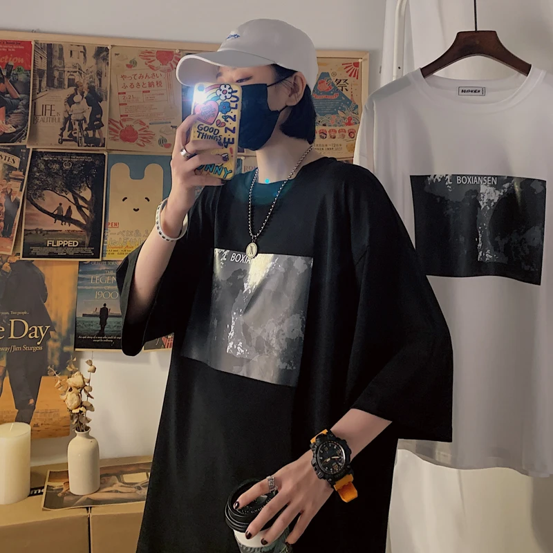 REVIEW TOP SELLER  2020 Summer New Youth Popular Couple Loose Print Short Sleeve T-Shirt Fashion Casual Wild Round Nec