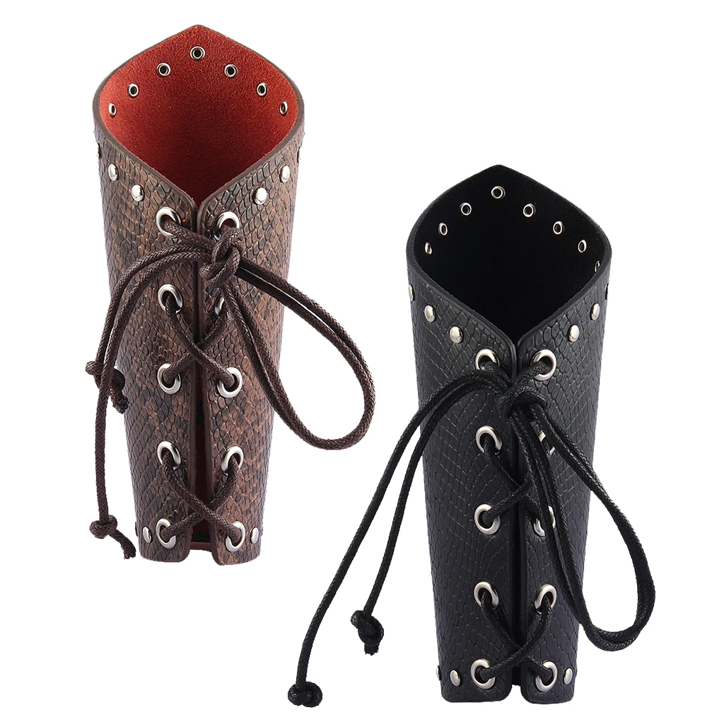 2 Pieces Steampunk Cosplay Accessories Leather Belt Cuff Wristband Bracer Arm Metal Wrist Belt 