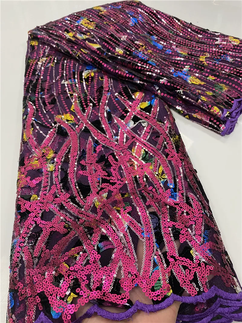 

NIAI French Lace Fabric 2020 Feather Embroidery Wedding Dress Net Lace High Quality Pink 3D Appliques 5 yards For Dress X3523B-2