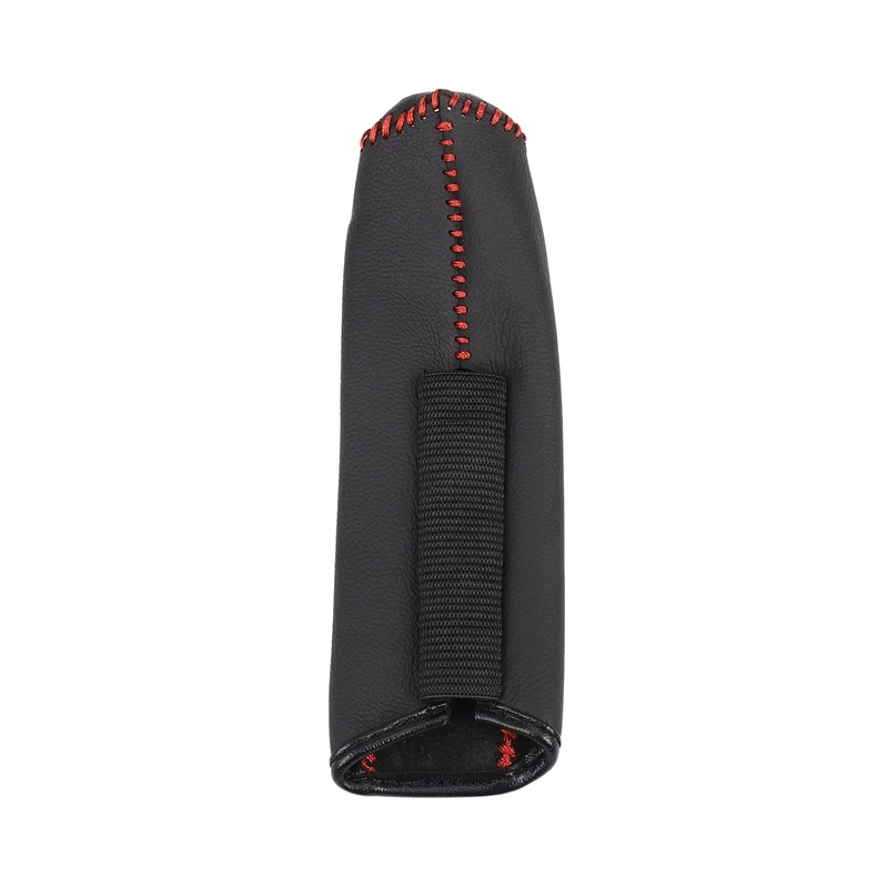 Leather Hand Brake Cover Protective Sleeve For Honda / for Accord /for Civic 8 Black + black line hand brake cover