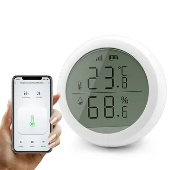 

Temperature and Humidity Sensor with LCD Screen Display Works With Amazon Google Home Assistant
