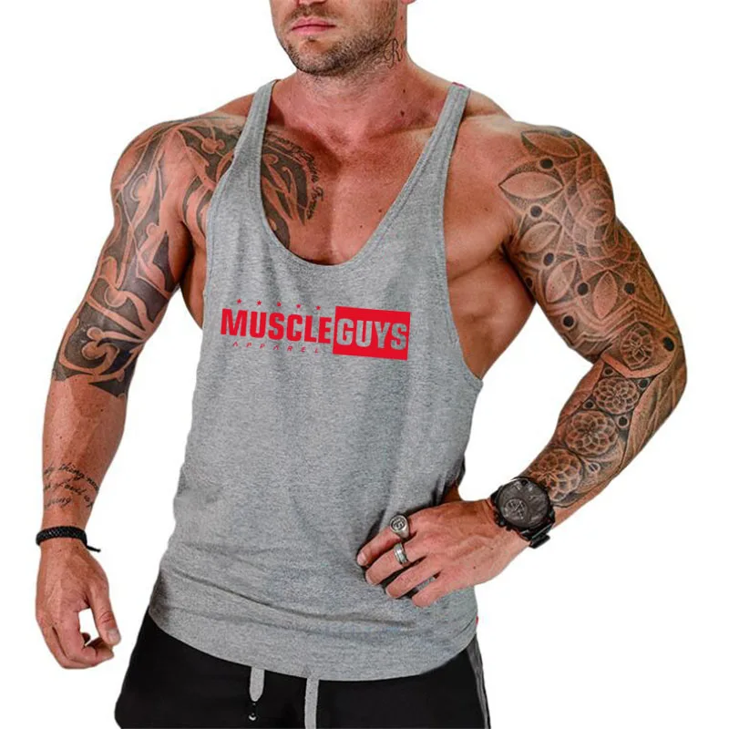 Muscleguys для бодибилдинга майка мужская Y back Singlets одежда для фитнеса и спортзала мужская хлопковая майка без рукавов