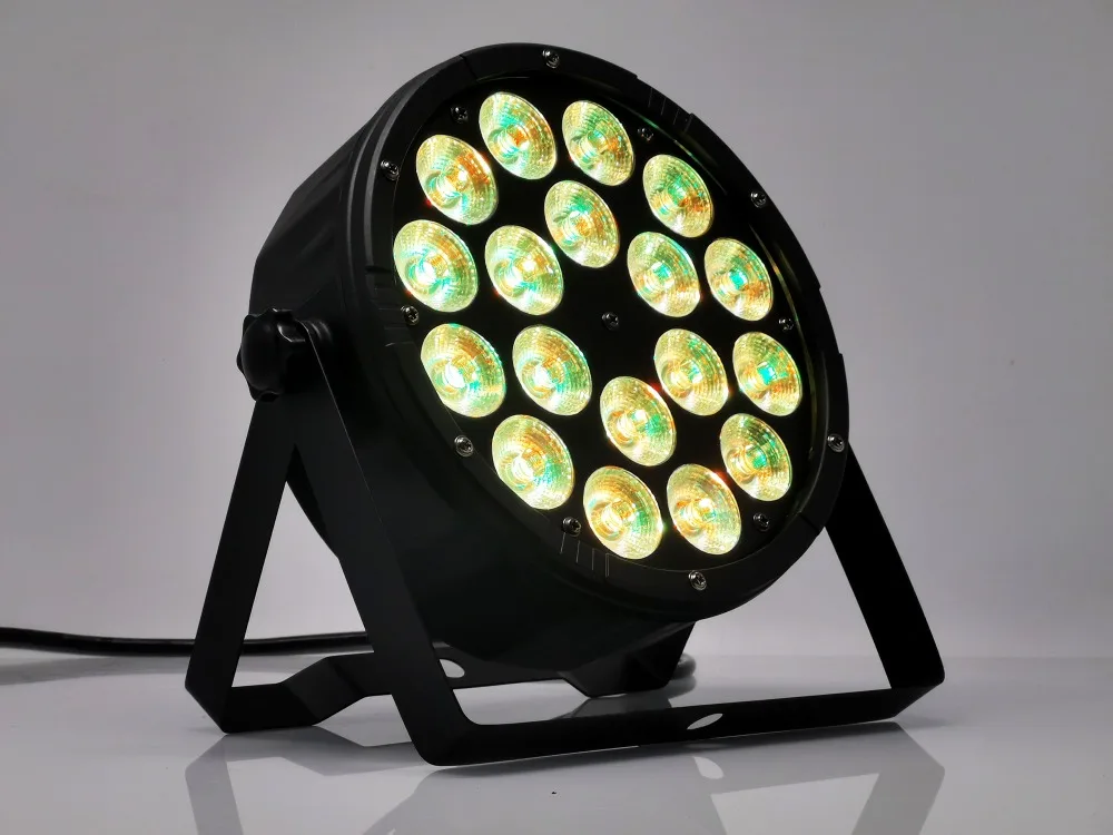 Большой объектив 18x12 вт led par светильник rgbw 4 в 1 dmx512 пластиковые par светильник профессиональный сценический свет dj светильник