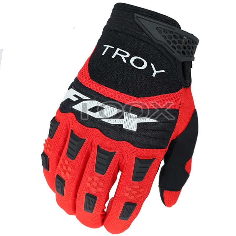 

Hot Sales Troy Fox Locomotive Scooter MX Pawtector Gloves Motocross Motorcycle Cycling Black Red Glove
