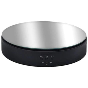 

360 Degree Two-Speed Adjustable Speed Electric Rotating Disc Jewelry Storage Display Base Photography Turntable Black
