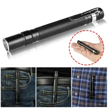 

Telescopic Zoom Portable Clip Mini Aluminum LED Flashlight Penlight Torch Pocket Flashlight Powerful Flashlight