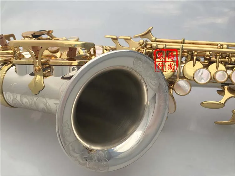 LAIIMAN Топ изогнутый саксофон сопрано LSC-9937 B плоский серебряный золотой ключ Sax сопрано Музыкальные Инструменты Профессиональный Чехол