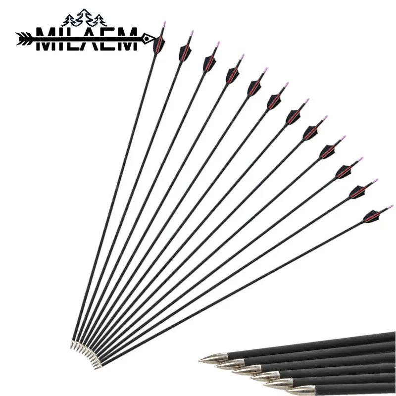 

12 Pcs Spine 1000 Target Shooting Carbon Arrow With Fixed Arrowheads Fit For OD 6 mm Shaft Archery Accessories
