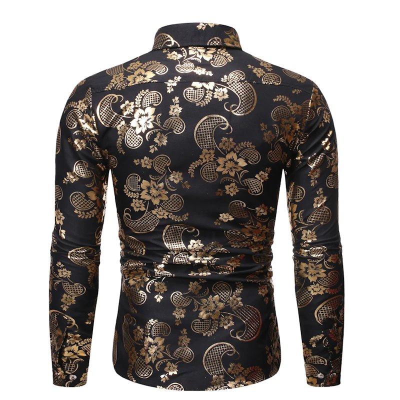 Мужская Черная Рубашка на пуговицах с узором пейсли, Camisa Masculina,, брендовая приталенная рубашка с длинным рукавом, мужская деловая Повседневная рубашка