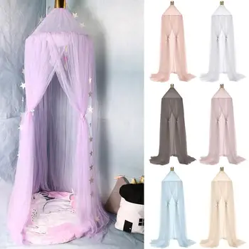 

2020 Nordic Kid Baby Bed Canopy Crown Round Dome Hanging Mosquito Net Tent Room Decor Tent Protection Children Net
