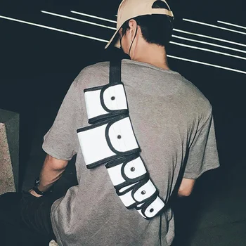 

Streetwear Chest Bag Tactical Function Reflective Hip Hop Chest Rig Bag Multi-pocket Unisex Vest Waist Bags Phone pocket YB331