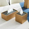 European Brass Tissue Box Modern Living Room Desktop Paper Box Western Restaurant Desktop Napkin Organizer Home Decoration 1