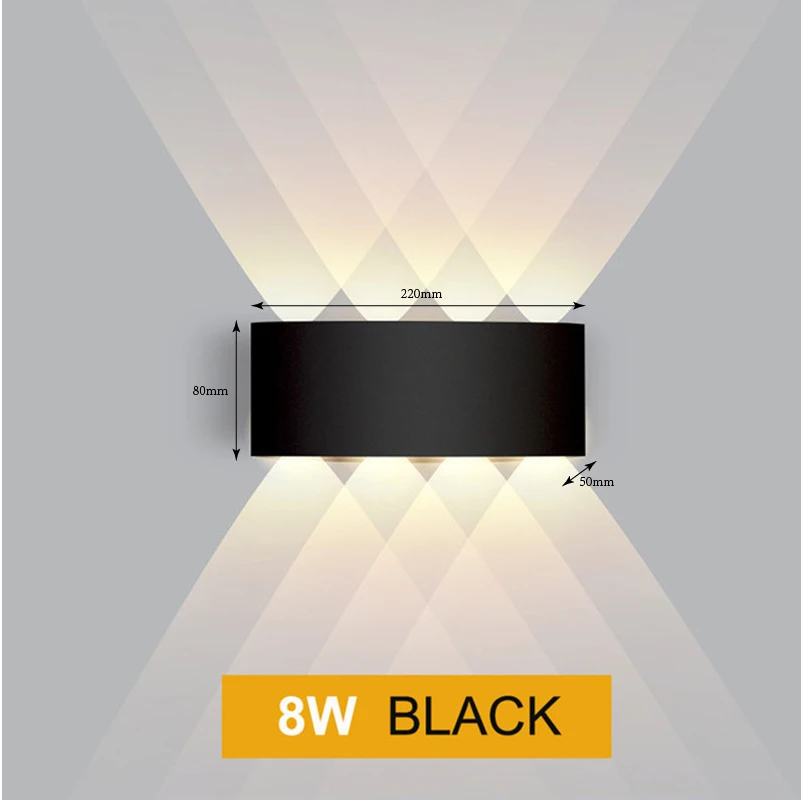 Nordic Wall Lamp Led Aluminum Outdoor Indoor Ip65 Up Down White Black Modern For Home Stairs Bedroom Bedside Bathroom Light