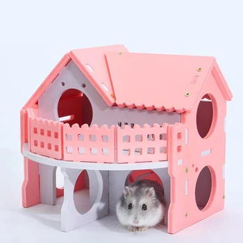 

Cute Mini Small Animal Pet Hamster House Nest Rabbit Hedgehog Pet Sleeping Log Cabin Animal Sleeping House Supplies
