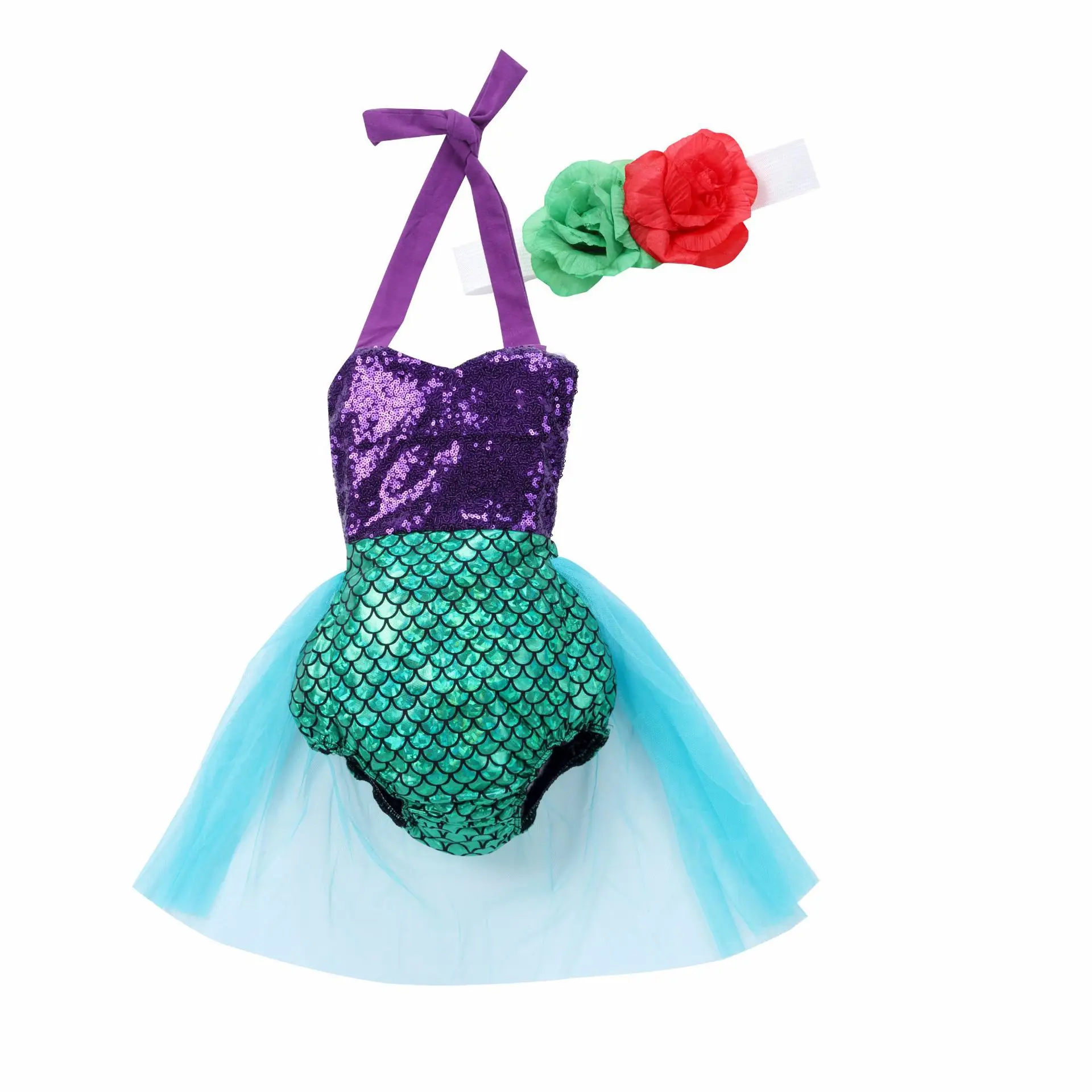 Детские комбинезоны для девочек купальный костюм маленькая принцесса-Русалочка Ариэль карнавальный костюм платье принцессы для девочек купальный костюм на Хэллоуин