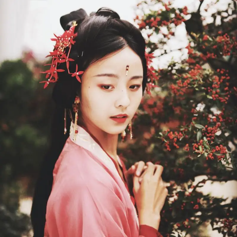 

Girls Hair Clips Chinese Traditional Princess Tassels Flower Hairpins Children Kids Girls Hair Celebrity Style Accessories