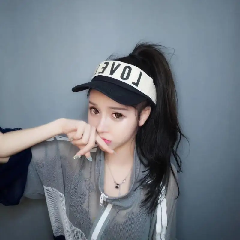 

South Korea INS Topless Hat Lettered Applique Embroidered Summer tian chao Spring Versitile Fashion Hat Women's Tennis Red Topee