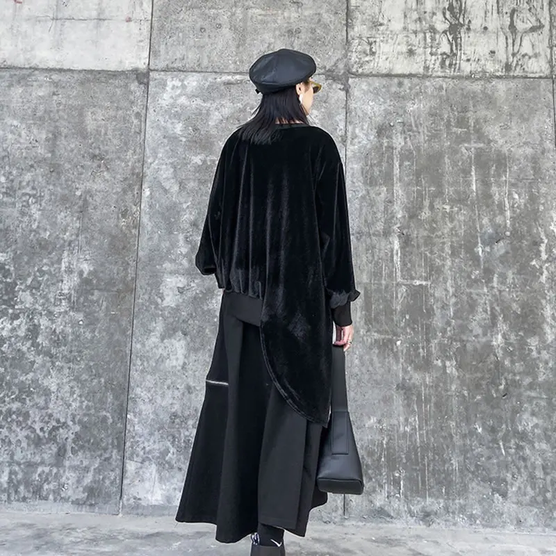 XITAO трендовая Асимметричная футболка свободного размера плюс, Топ для ...