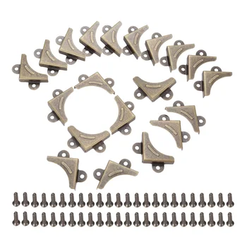 

DRELD 12Pcs Antique Bronze Scrapbooking Albums Menus Corner Protectors Metal Corners Wine Gift Wooden Box Cover Protector 33mm