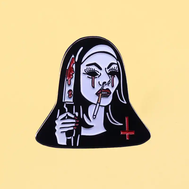 Scary Smoking Nun Horror Enamel Pin Knife Metal Cartoon Brooch Men Women Fashion Jewelry Gift Anime Movie Novel Hat Lapel Badges Brooches Aliexpress 🏁 official #cartoonnetwork instagram 👤 facebook 🐦 twitter 💻 twitch 💃tiktok ▶️youtube 🏝 acnh cartoon network la. scary smoking nun horror enamel pin knife metal cartoon brooch men women fashion jewelry gift anime movie novel hat lapel badges