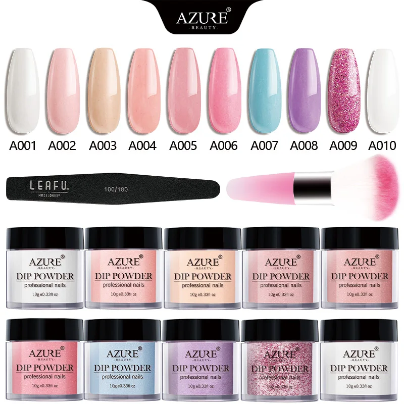 Azure beauty, 12 шт./лот, новейший цветной погружающийся порошок для нейл-арта, натуральный сухой голографический погружающийся порошок с пигментным блеском, набор для ногтей - Цвет: 1